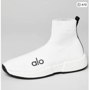 ALO Yoga Women's White and Black Sock Sneakers